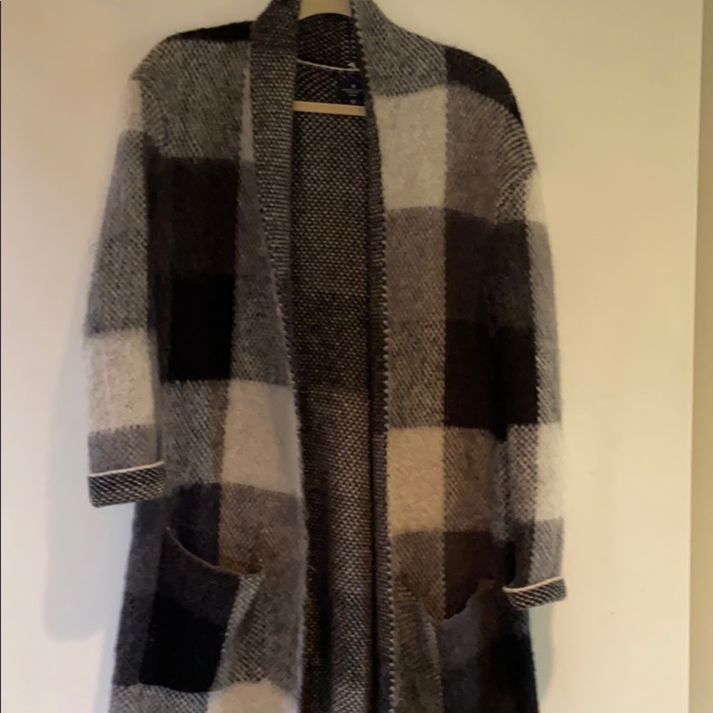 American Eagle Long sweater - black/grey/white